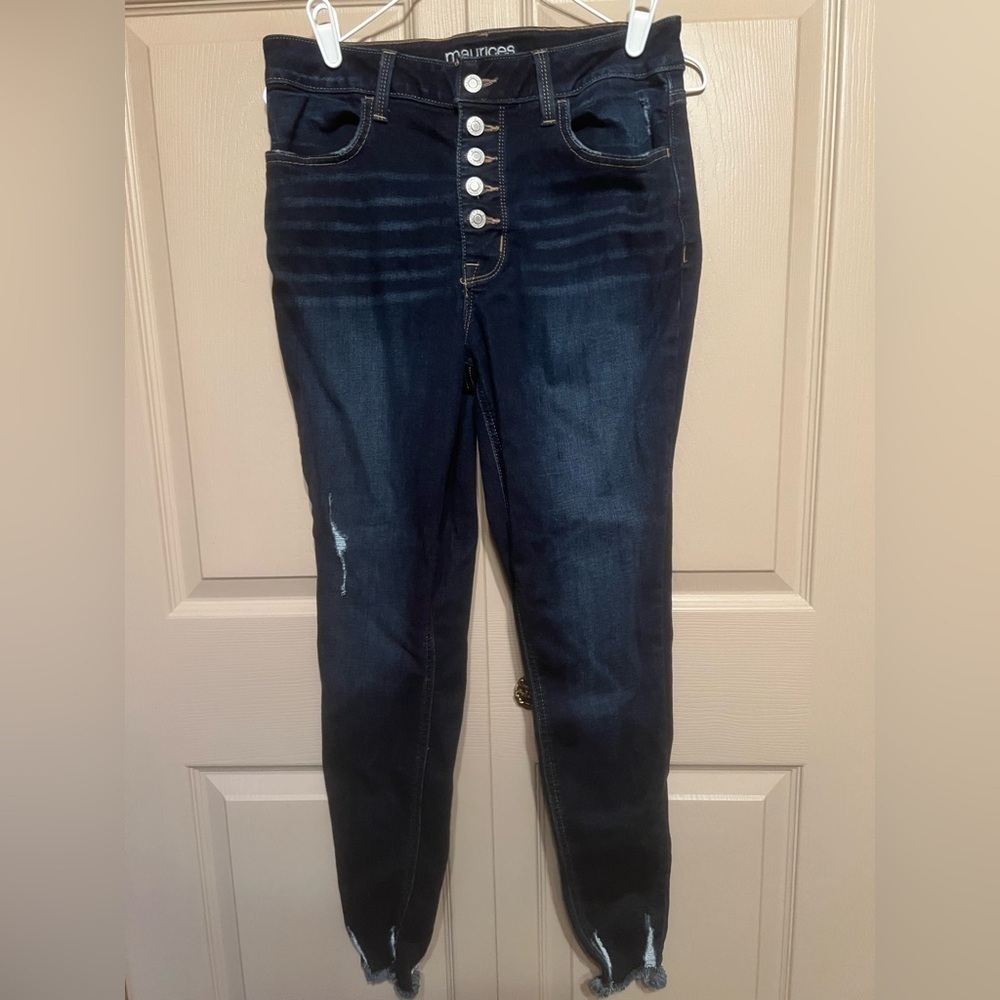 Maurices Blue Hugh Rise Skinny Jeans Classic Fit